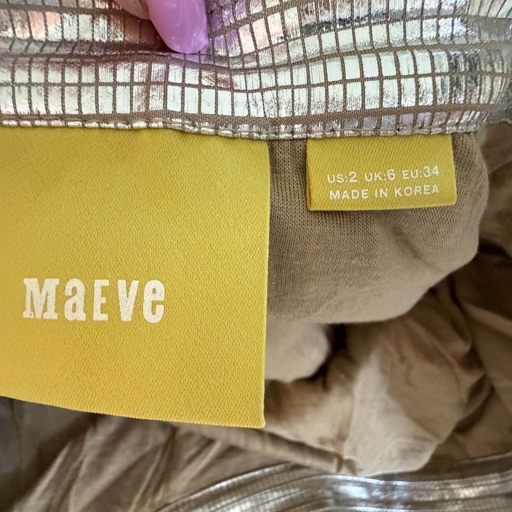 Maeve Metallic Silver A-Line Skirt - Picture 5 of 10